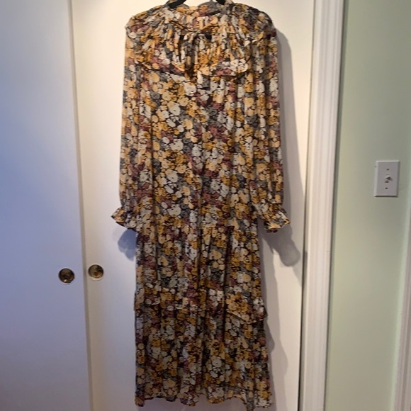 Mango Chiffon Floral Modest Dress 2 - Picture 5 of 16